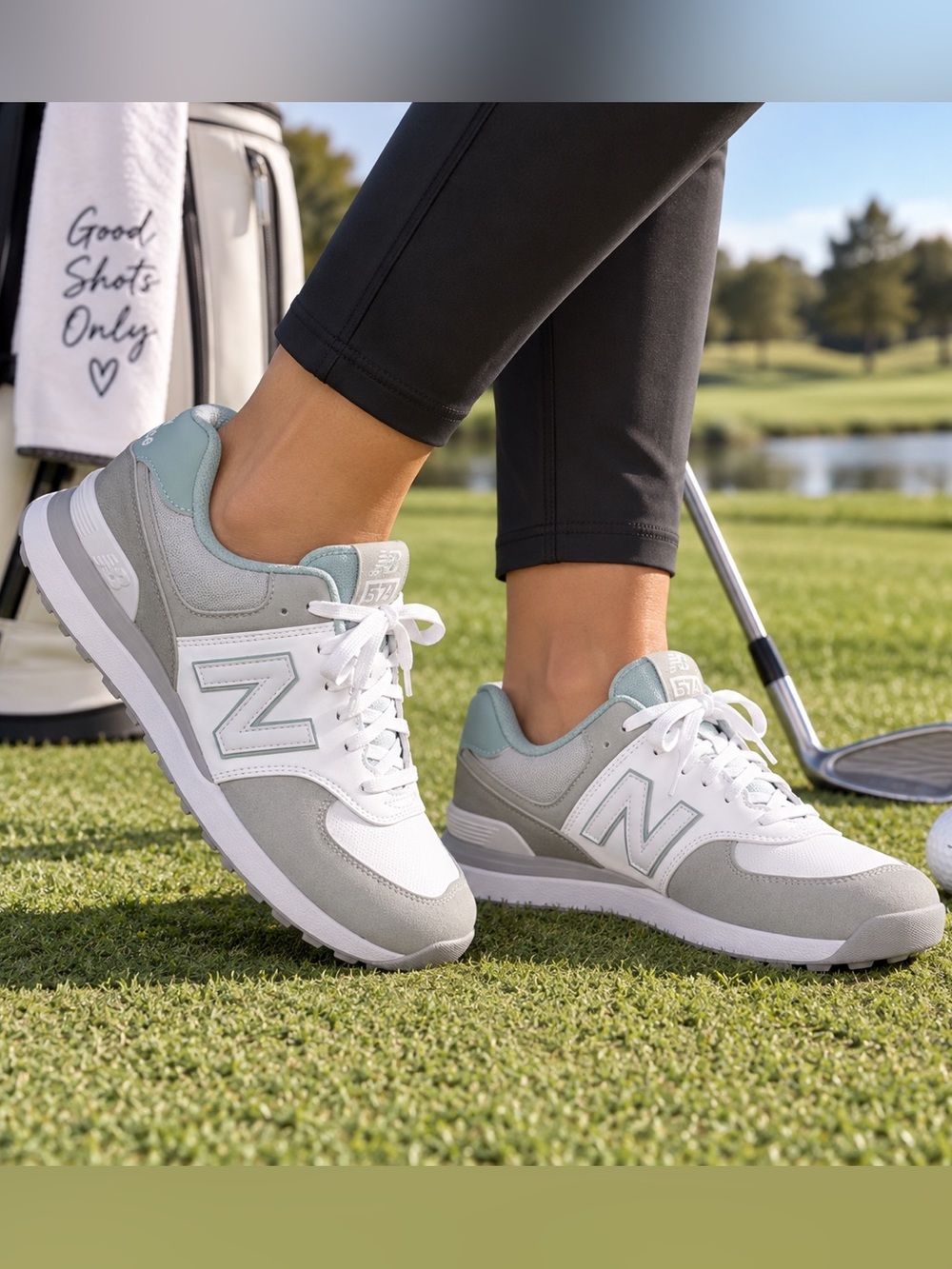 New Balance 574 Greens V2 Women’s Golf Shoes White Grey Size 9.5